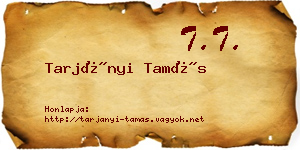 Tarjányi Tamás névjegykártya